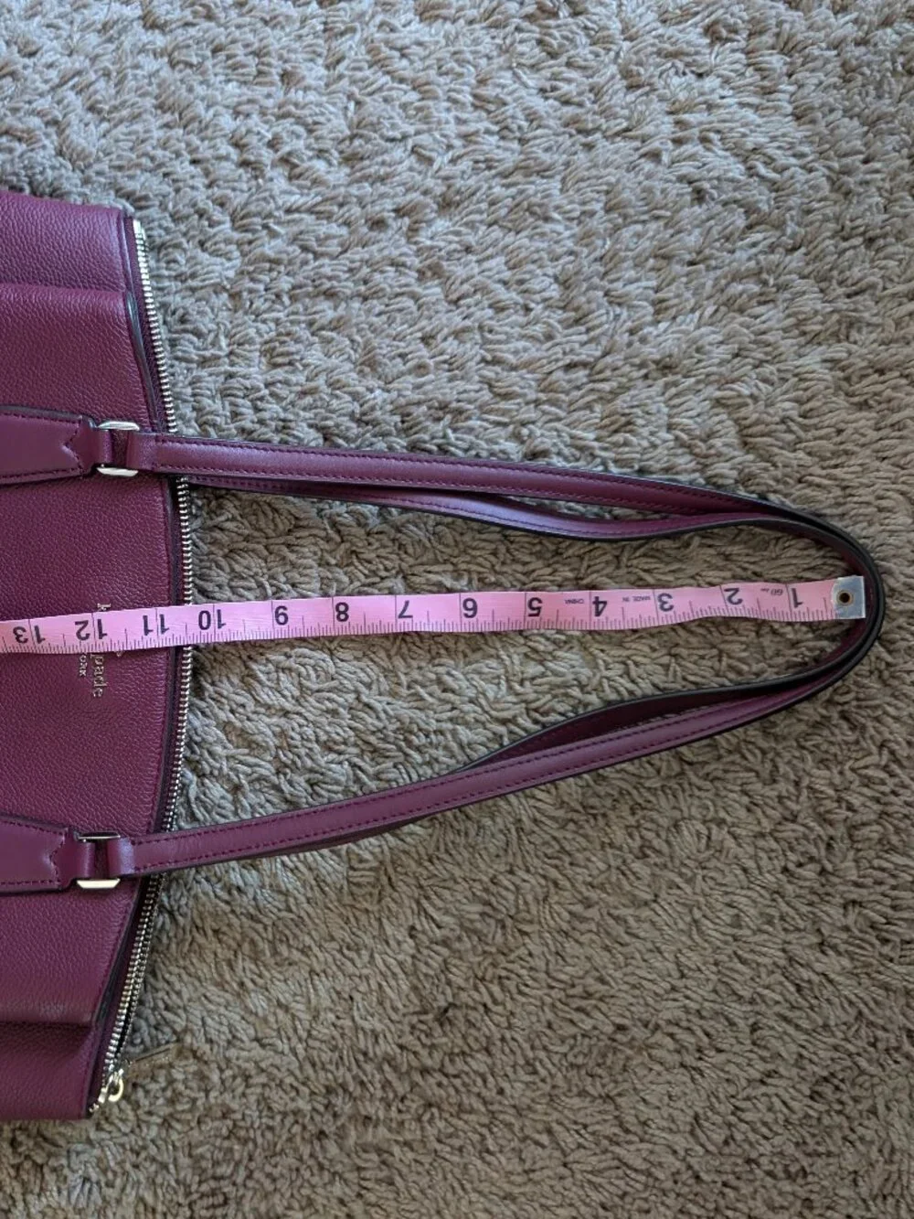 kate spade new york Burgundy Pebbled Money Tote